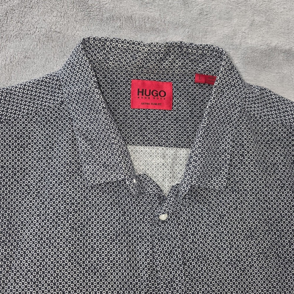 HUGO BOSS KENNO  Red Tag Men's Slim Fit Casual Shirt Size Large
